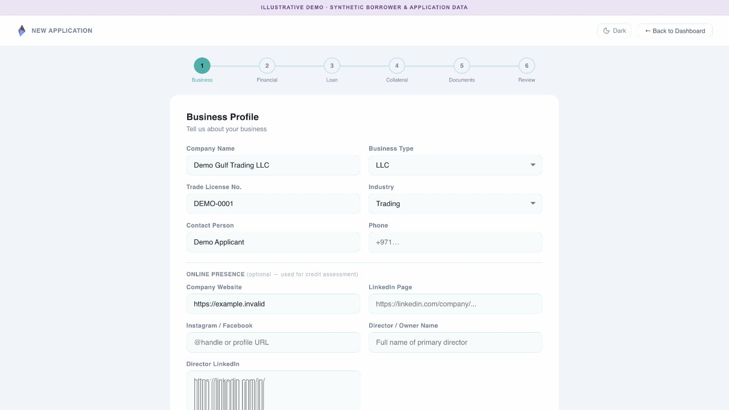 Borrower application demo